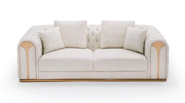 Divani Casa Dosie - Modern Beige Fabric Sofa & Loveseat Set