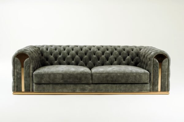 Divani Casa Dosie - Transitional Grey Velvet Sofa