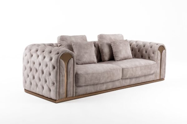 Divani Casa Dosie - Transitional Beige Velvet Sofa - Image 2