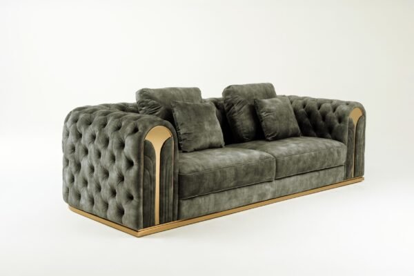 Divani Casa Dosie - Transitional Grey Velvet Sofa - Image 2