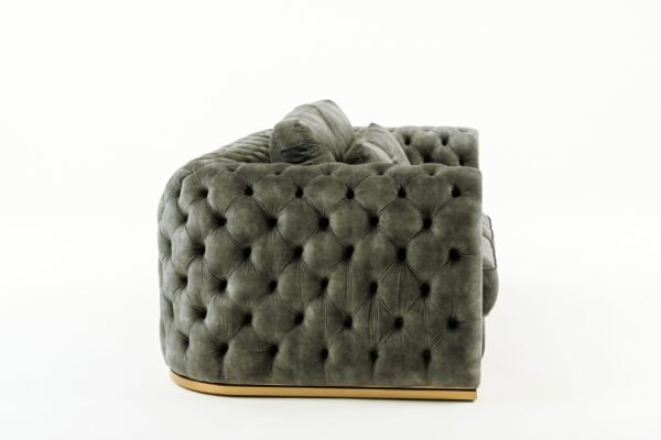 Divani Casa Dosie - Transitional Grey Velvet Loveseat - Image 3