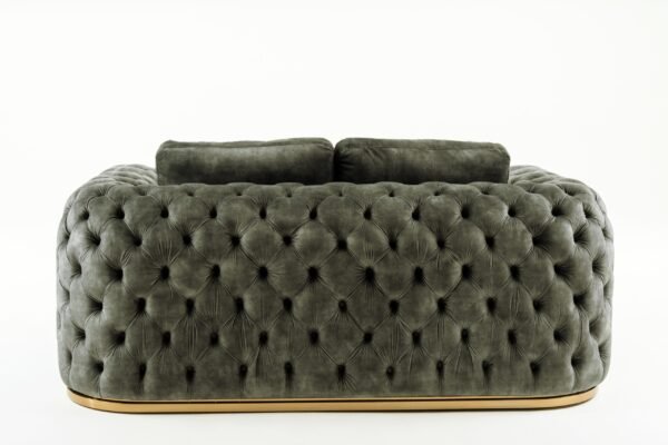 Divani Casa Dosie - Transitional Grey Velvet Loveseat - Image 4