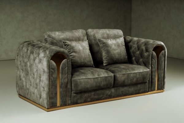 Divani Casa Dosie - Transitional Grey Velvet Loveseat