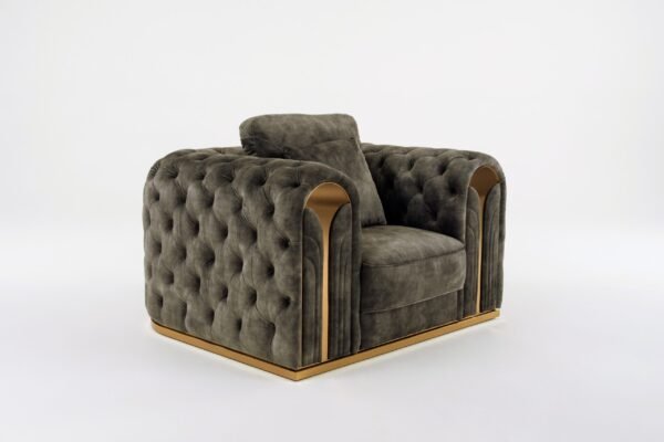 Divani Casa Dosie - Transitional Grey Velvet Chair - Image 2