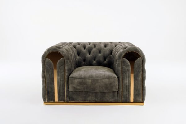 Divani Casa Dosie - Transitional Grey Velvet Chair