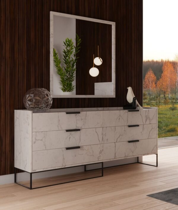 Nova Domus Marbella - Italian Modern White Marble Dresser - Image 2