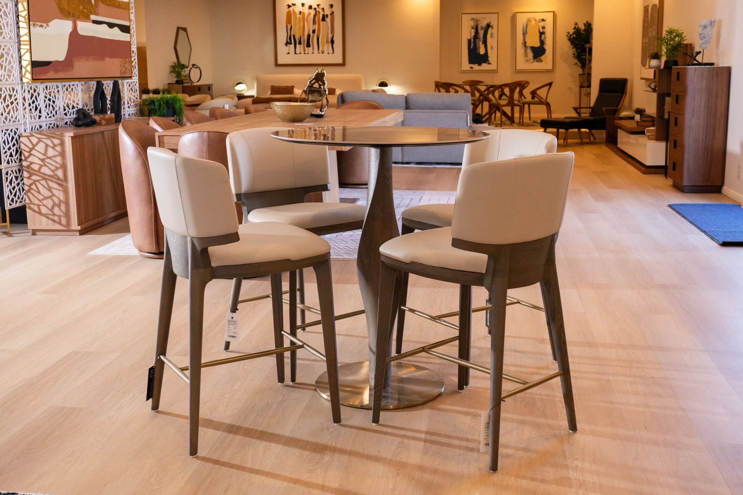 Modrest Calvary - Mid-Century Modern Ceramic + Grey Ash Bar Table - Image 2