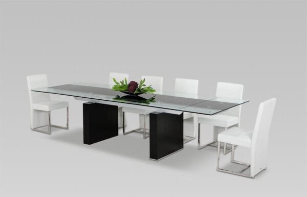 Lisbon Modern Glas Extendable Dining Table - Image 5