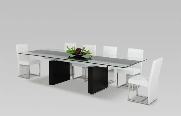 Lisbon Modern Glas Extendable Dining Table - Image 5