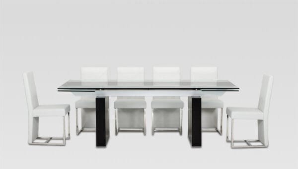 Lisbon Modern Glas Extendable Dining Table - Image 4