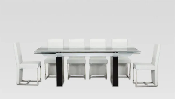 Lisbon Modern Glas Extendable Dining Table - Image 4