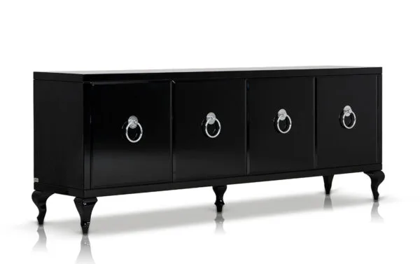 Bellagio Transitional Black Crocodile Lacquer Buffet - Image 2