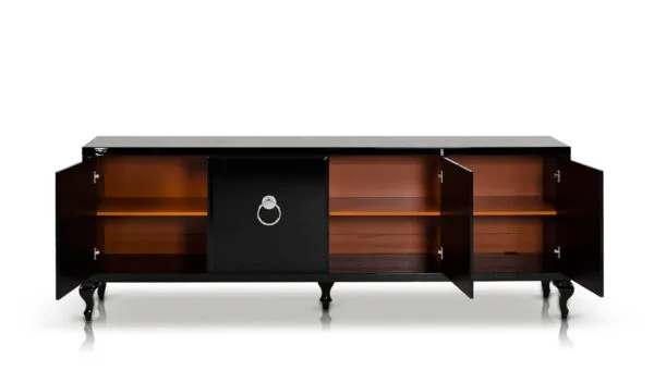 Bellagio Transitional Black Crocodile Lacquer Buffet - Image 3