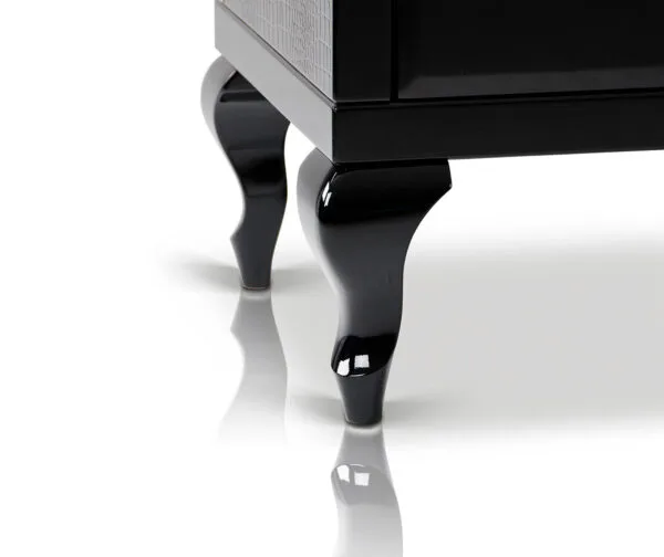 Bellagio Transitional Black Crocodile Lacquer Buffet - Image 4