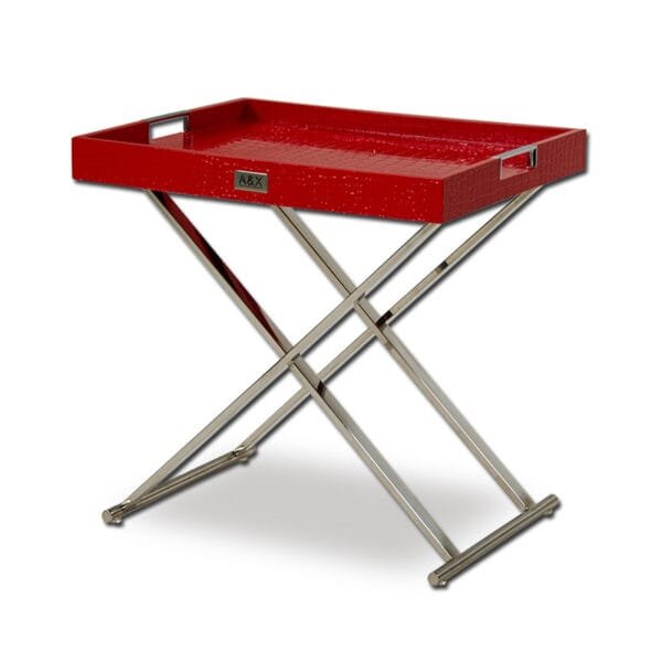 A&X Cecilia Red Crocodile Tray Table - Image 2