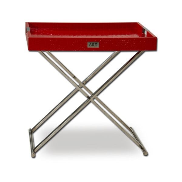 A&X Cecilia Red Crocodile Tray Table - Image 3