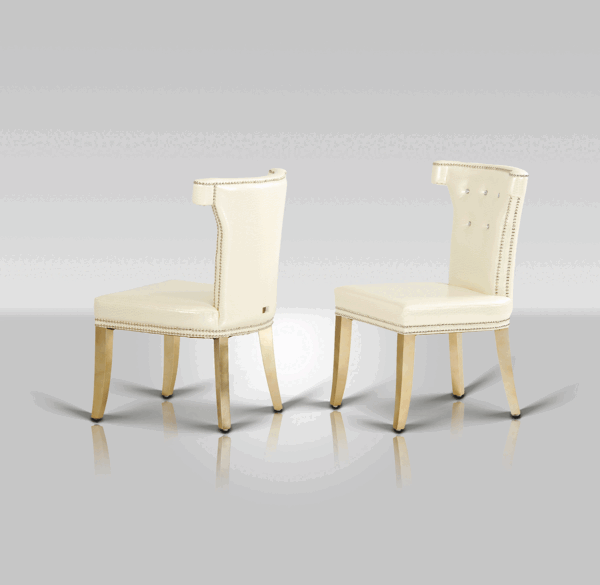 A&X Beatrice White Leather Dining Chair - Image 4