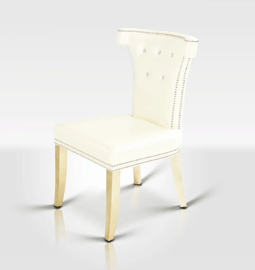 A&X Beatrice White Leather Dining Chair 1 A&X Beatrice White Leather Dining Chair