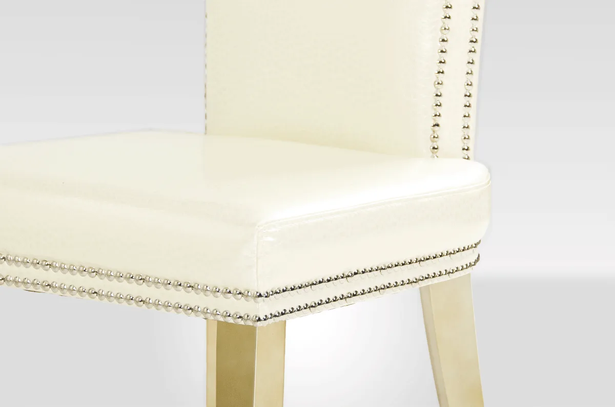 A&X Beatrice White Leather Dining Chair 2 A&X Beatrice White Leather Dining Chair - Image 2