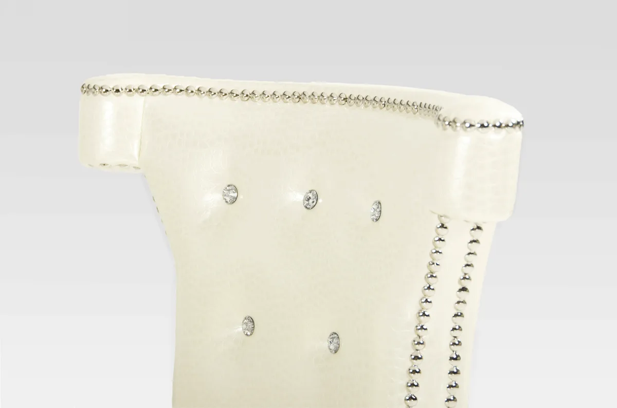 A&X Beatrice White Leather Dining Chair 3 A&X Beatrice White Leather Dining Chair - Image 3