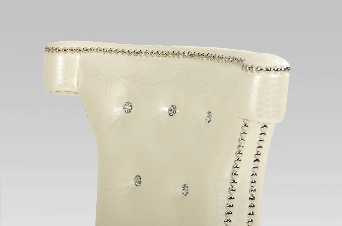 A&X Beatrice White Leather Dining Chair 5 A&X Beatrice White Leather Dining Chair - Image 5