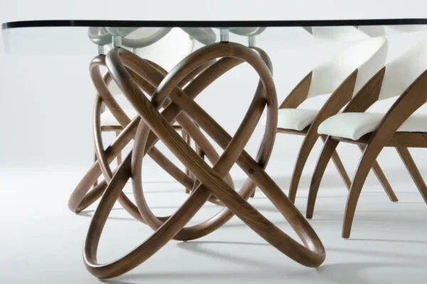 Modrest Mason Modern Glass & Walnut Dining Table - Image 5