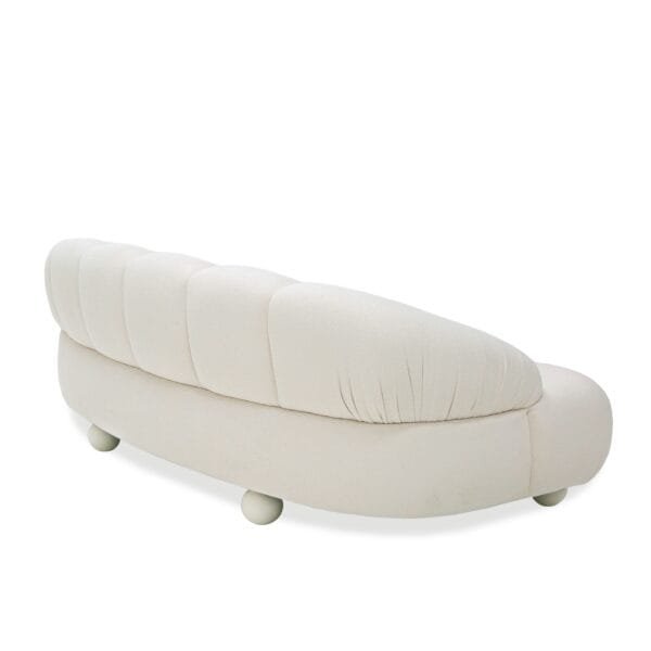 Divani Casa Duran - Contemporary White Fabric Loveseat Sofa - Image 3