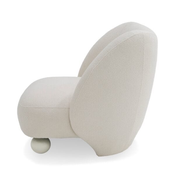 Divani Casa Duran - Contemporary White Fabric Accent Chair - Image 2