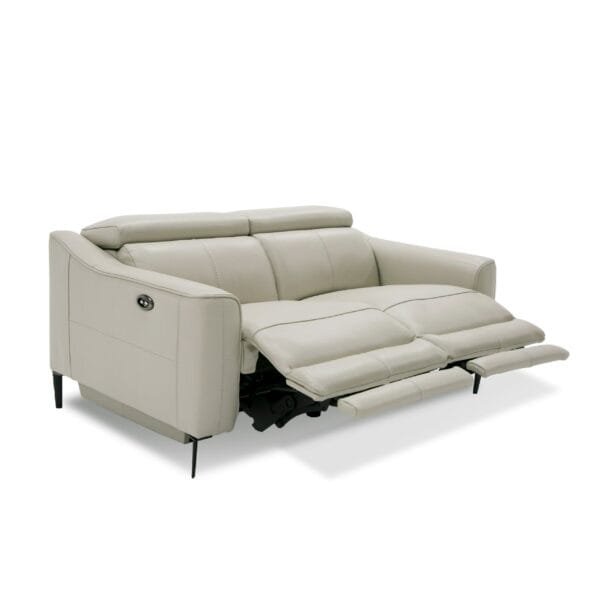 Divani Casa Eden - Modern Grey Leather Loveseat with 2 Recliners - Image 2