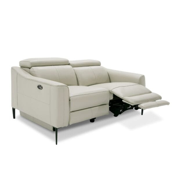 Divani Casa Eden - Modern Grey Leather Loveseat with 2 Recliners - Image 3
