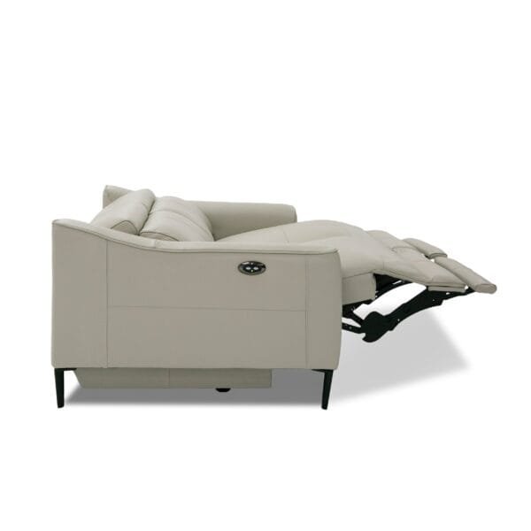 Divani Casa Eden - Modern Grey Leather Loveseat with 2 Recliners - Image 4