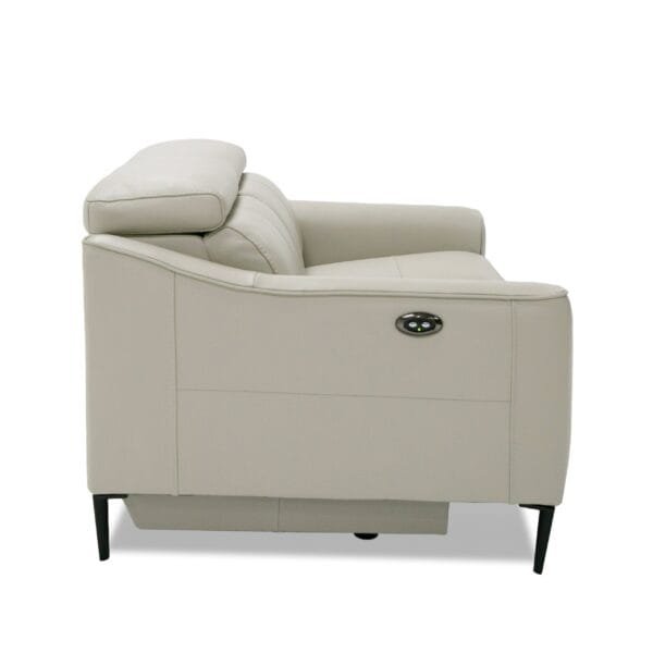 Divani Casa Eden - Modern Grey Leather Loveseat with 2 Recliners - Image 5