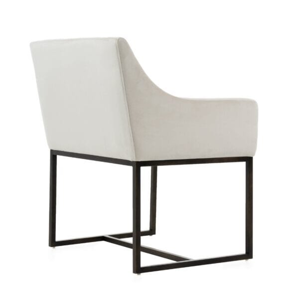 Modrest Elijah - Modern Beige & Copper Antique Brass Dining Chair - Image 4
