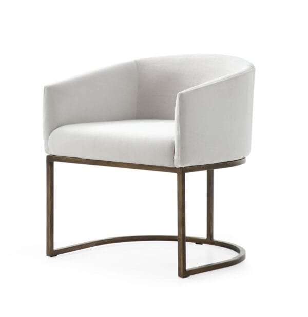 Modrest Elisa - Modern Off White & Brass Dining Chair - Image 2