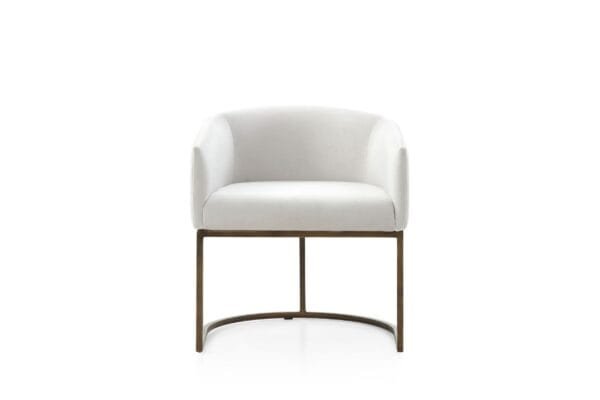 Modrest Elisa - Modern Off White & Brass Dining Chair - Image 5