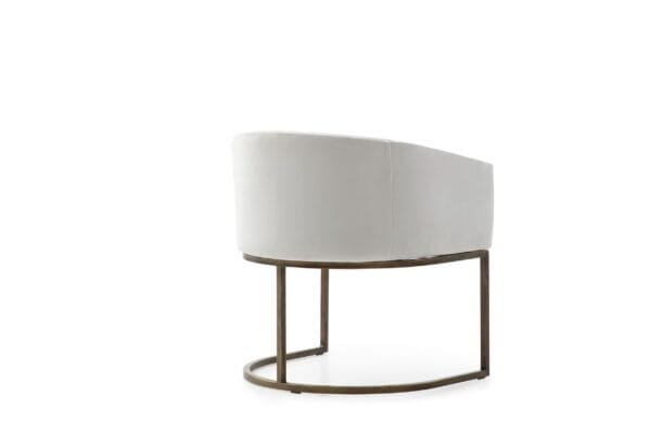 Modrest Elisa - Modern Beige Velvet & Brass Dining Chair - Image 3