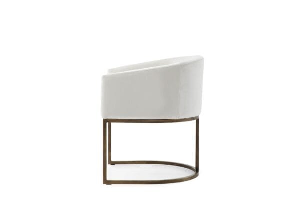 Modrest Elisa - Modern Beige Velvet & Brass Dining Chair - Image 4