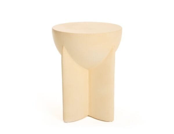 Modrest Elsa - Modern Beige Concrete Round End Table - Image 4