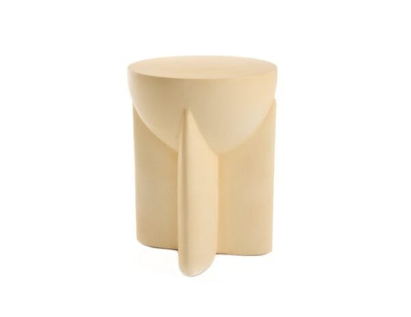 Modrest Elsa - Modern Beige Concrete Round End Table - Image 5