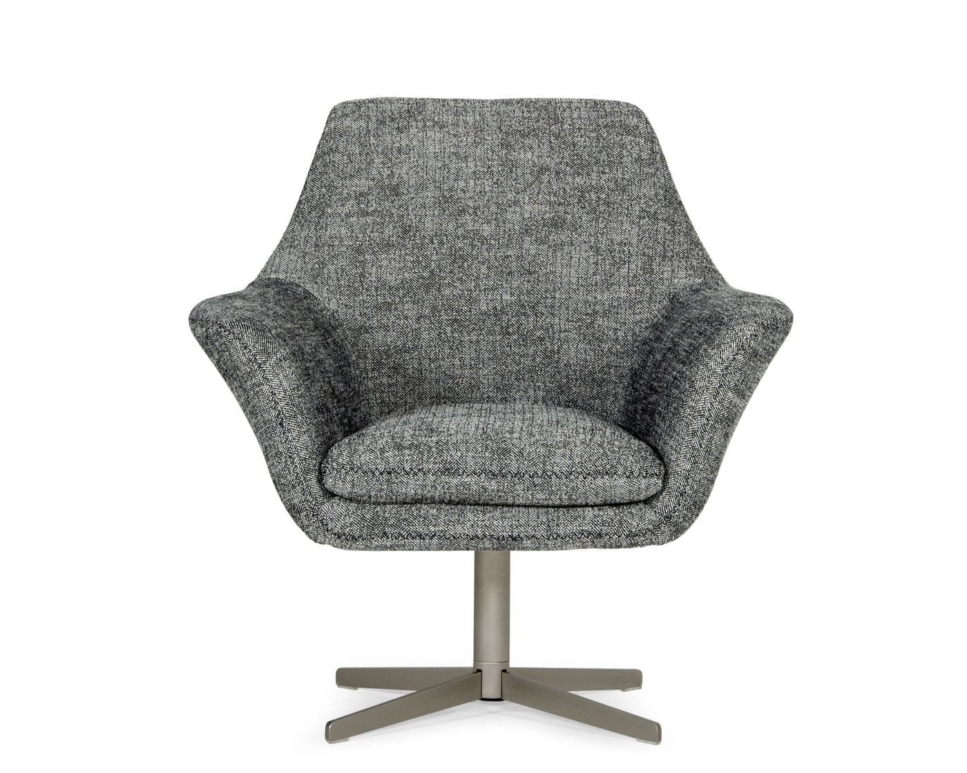 Divani Casa Elvin - Modern Dark Grey Fabric Swivel Lounge Chair 1 Divani Casa Elvin - Modern Dark Grey Fabric Swivel Lounge Chair