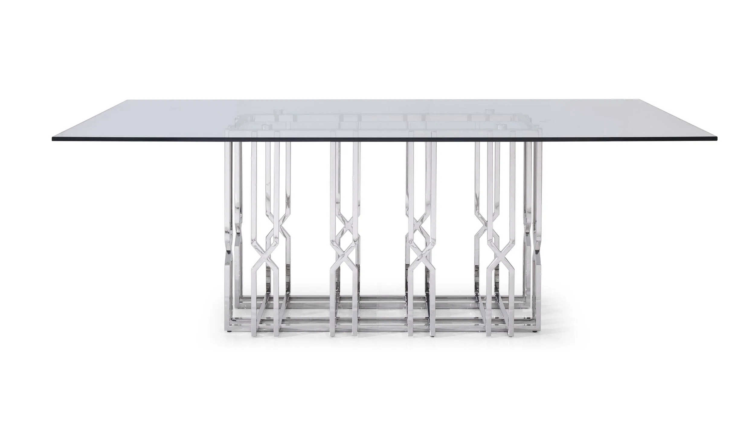 Modrest Ericson - Modern Glass & Stainless Steel Dining Table - Image 2