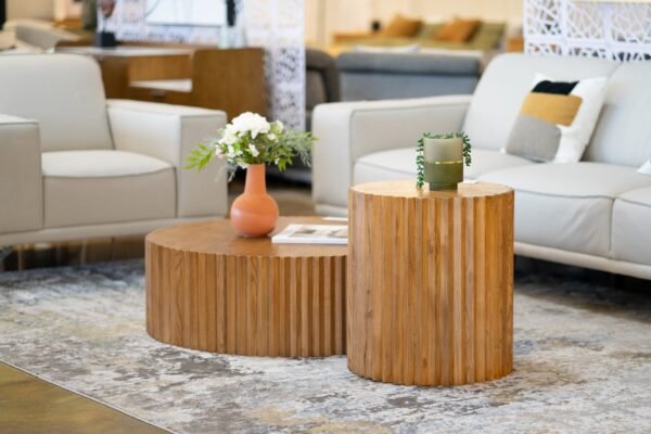 Modrest Espana - Modern Walnut Round Coffee Table - Image 3