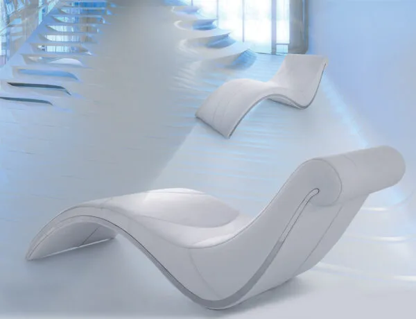 Essen Modern White Leather Leisure Lounge Chaise - Image 3