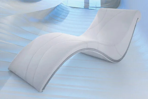 Essen Modern White Leather Leisure Lounge Chaise - Image 4