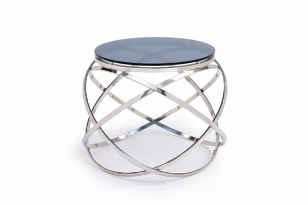 Modrest Tulare Contemporary Smoked Glass End Table - Image 4