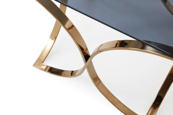 Modrest Reklaw Modern Smoked Glass & Rosegold End Table - Image 4