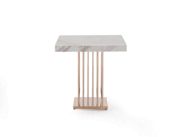 Modrest Kingsley Modern Marble & Rosegold End Table - Image 3