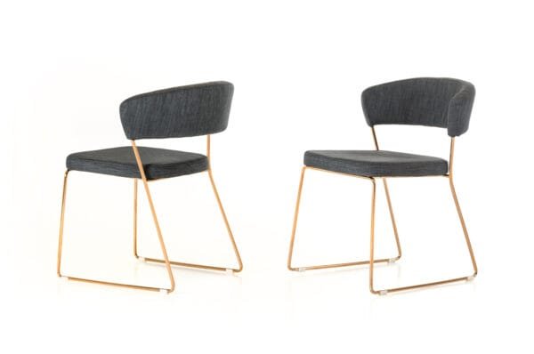 Ashland - Modern Grey & Rosegold Dining Chair (Set of 2) - Image 3