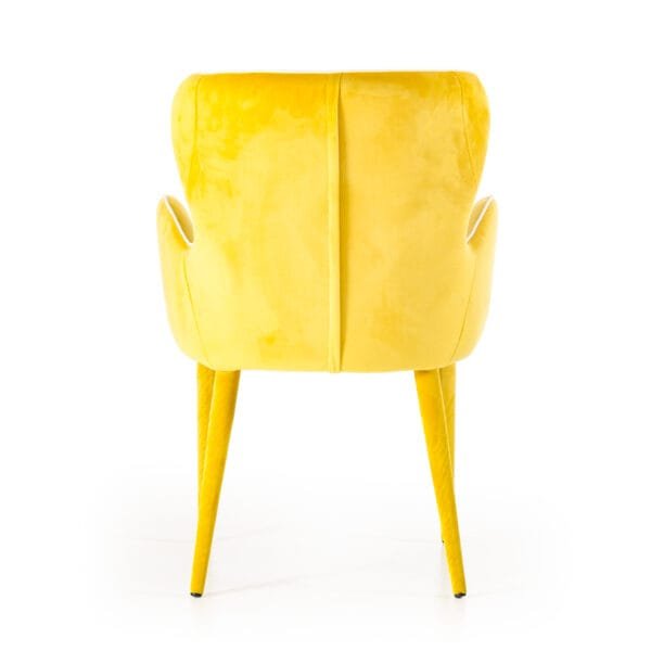 Modrest Tigard Mid-Century Yellow Fabric Dining Chair - Image 4
