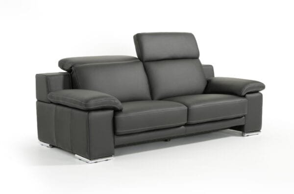Lamod Italia Evergreen Modern Black Italian Leather Sofa Set - Image 5